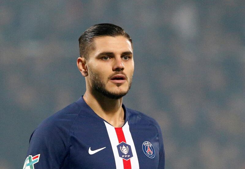 Mauro Icardi in Coupe de France action against Pau at Stade du Hameau in January. Reuters