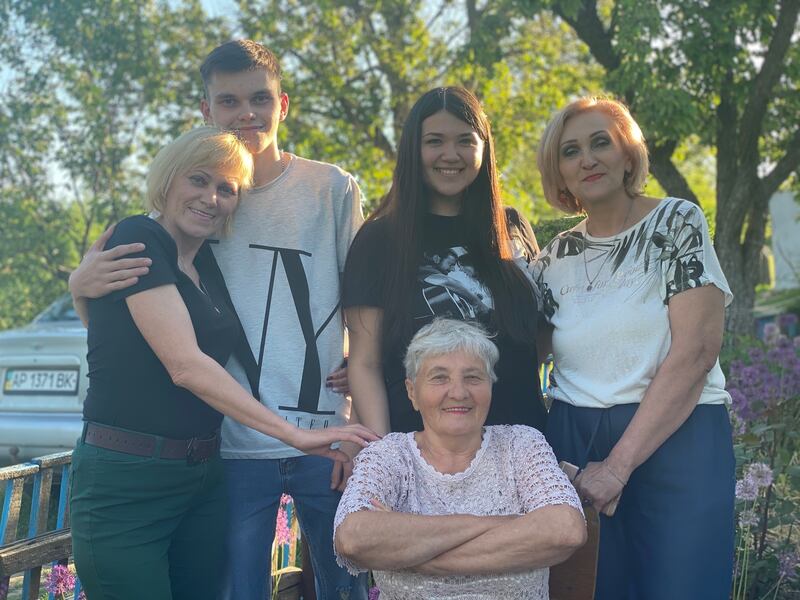 Dr Kateryna Pak, third from left, with her family in Zaporizhzhia, Ukraine, before the war. They worry about a potential nuclear disaster at a power plant under Russian control about 100 kilometres from their home. Photo: Kateryna Pak