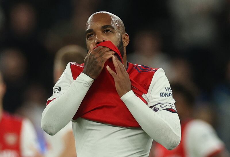 Arsenal's Alexandre Lacazette looks dejected after the match.  Action Images