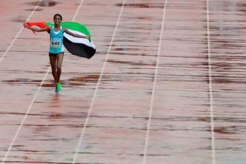 Bethlem Desaleyn trailed in the early part of her 5,000-metre race yesterday but forged ahead nicely to clock the fastest time for women on Indian turf in Pune. AFP