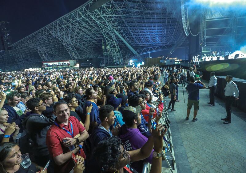 Abu Dhabi, U.A.E., November 22, 2018.  
Post Malone at the DU Arena.
Victor Besa / The National
Section:  NA
Reporter:  Saeed Saeed