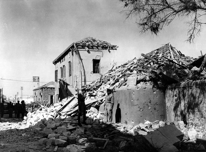 The police station in Jaffa's Manshiya quarter in 1948. AP