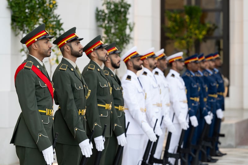Members of the UAE Armed Forces honour guard