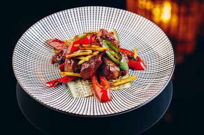 The wok-tossed beef tenderloin from Hutong. Supplied