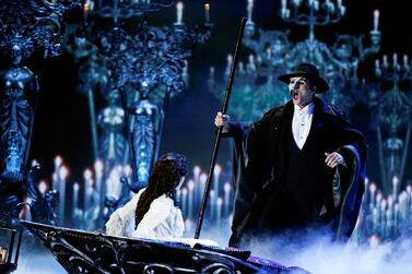 Actors Peter Joback and Samantha Hill perform a scene from 'The Phantom of the Opera' during the Tony Awards in New York. Reuters