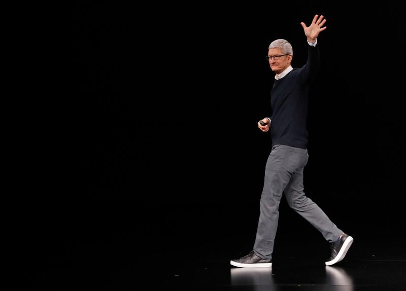 Tim Cook, CEO of Apple, says farewell at the end of an Apple special event at the Steve Jobs Theater in Cupertino, California, U.S., March 25, 2019. REUTERS/Stephen Lam