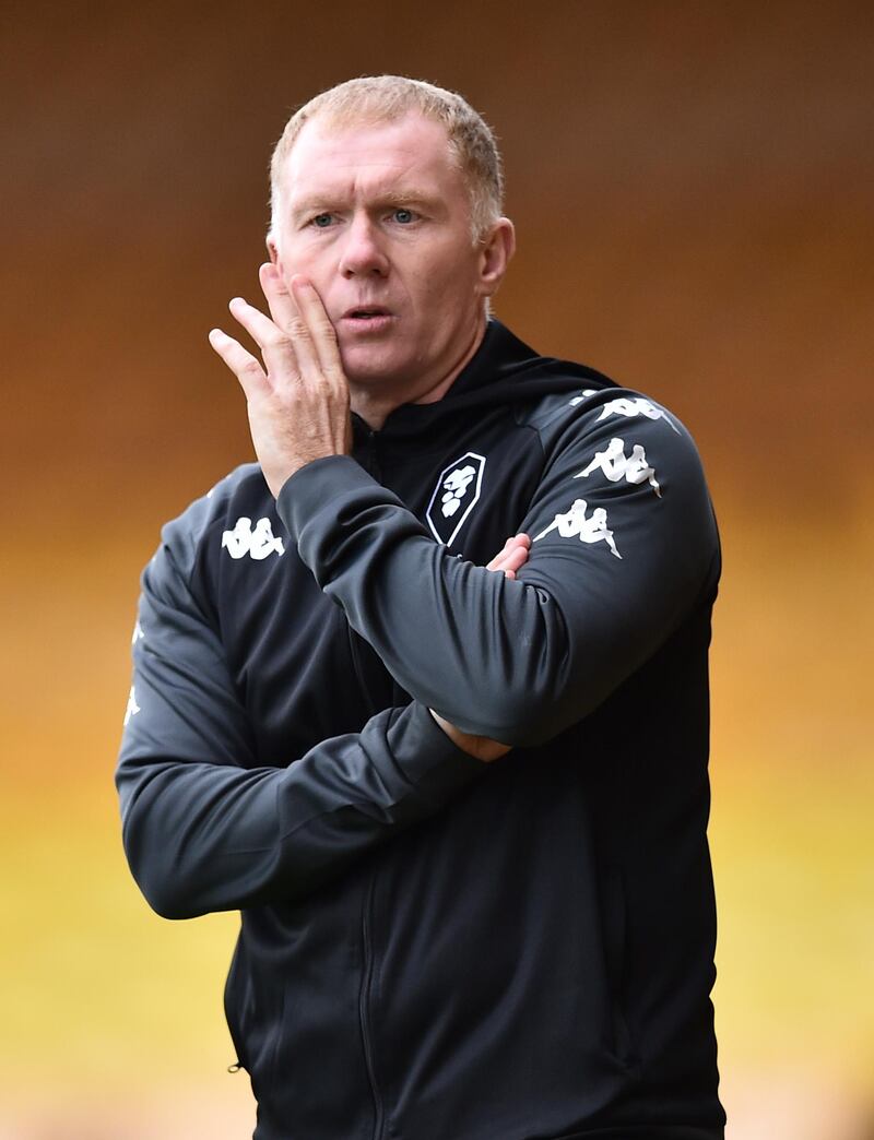 Paul Scholes during the Port Vale game. Getty