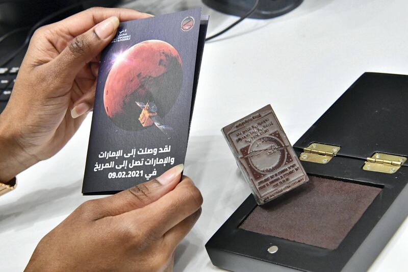 The special passport stamp marks the spacecraft‚Äôs upcoming arrival to Mars on Feb.9. Courtesy APCO