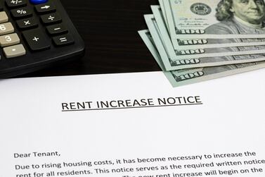 Rent increase notice. Rental assistance, housing market shortage, and monthly budget concept. - stock photo. Getty Images