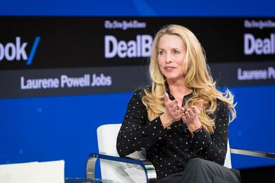 NEW YORK, NY - NOVEMBER 09:  Laurene Powell Jobs speaks onstage during The New York Times 2017 DealBook Conference at Jazz at Lincoln Center on November 9, 2017 in New York City.  (Photo by Michael Cohen/Getty Images for The New York Times)
