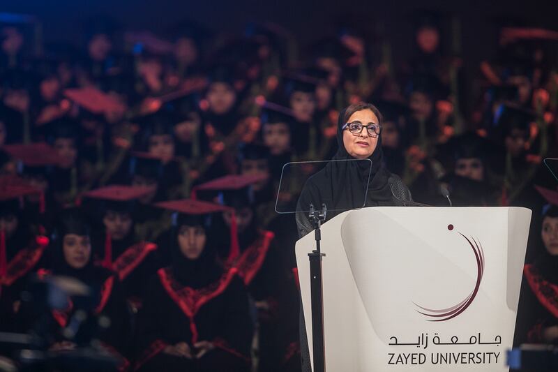 Abu Dhabi, United Arab Emirates. May 18, 2016///

2016 Graduation Ceremony of Zayed University, in the presence of His Highness Sheikh Abdullah Bin Zayed Al Nahyan, Minister of Foreign Affairs and International Cooperation And Her Excellency Sheikha Lubna Bint Khalid Al Qasimi, Minister of State for Tolerance, President of Zayed University. Abu Dhabi, United Arab Emirates. Mona Al Marzooqi/ The National 

ID: 60355
Reporter: no reporter 
Section: National  *** Local Caption ***  160518-MM-ZUGrad-001.JPG