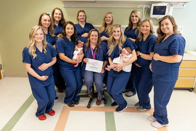 Nurses and staff at the neonatal intensive care unit at Riverside Regional Medical Centre in Virginia are preparing to welcome their own babies