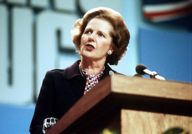 Former British prime minister Margaret Thatcher