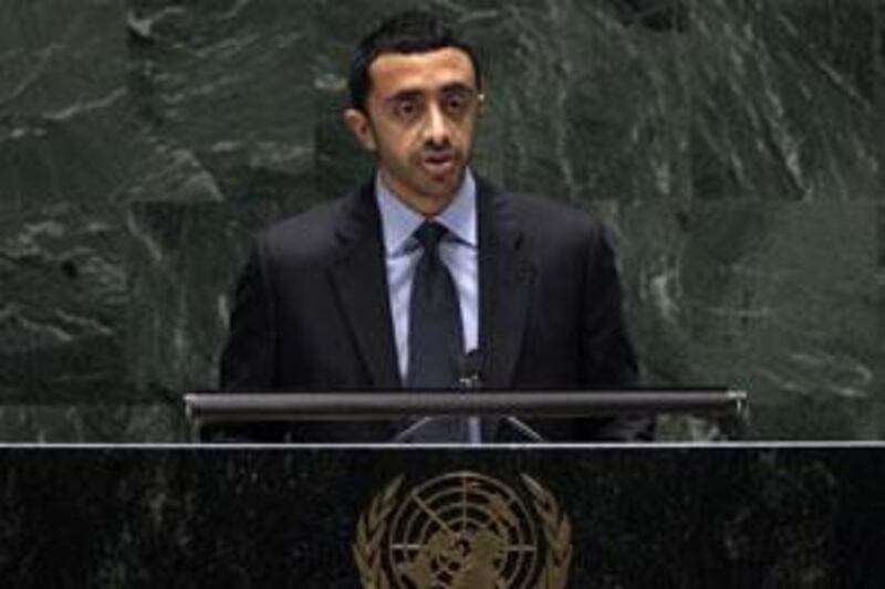 Sheikh Abdullah bin Zayed cited the UAE's efforts to keep its nuclear energy plans transparent, and backed a nuclear weapons-free zone in the Middle East.