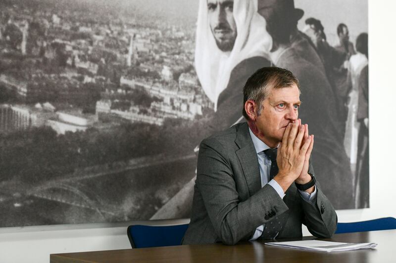 Andrea Fontana, the EU's Ambassador to the UAE, at Etihad Towers in Abu Dhabi. Khushnum Bhandari / The National