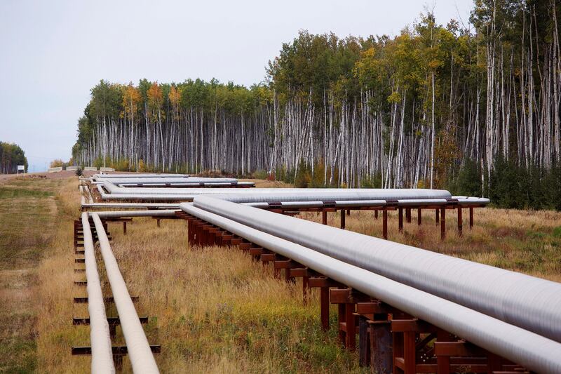 Oil pipelines in Alberta, Canada. The price of Brent has dropped almost 12 per cent since the beginning of the year. Reuters