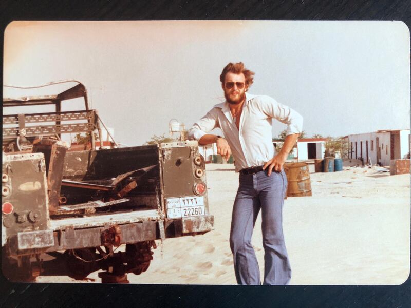 David Pryce at the camp in Ghayathi, Abu Dhabi. He arrived in 1977. Courtesy David Pryce