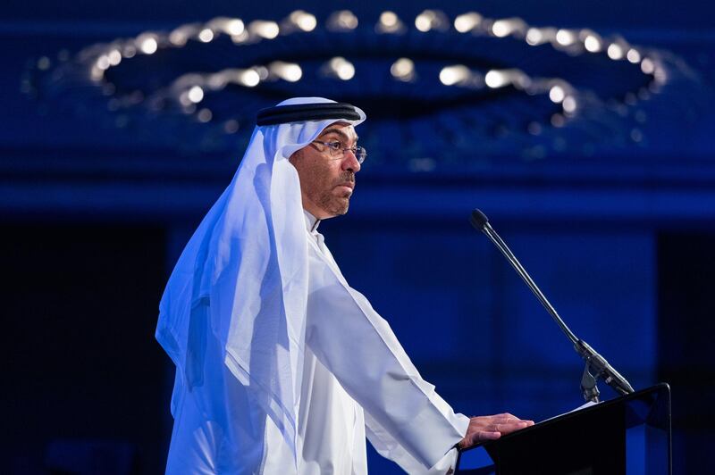 Ahmed Ali Al Sayegh, chairman of Abu Dhabi Global Market, speaks during the Bloomberg Capital Markets Forum in Abu Dhabi, United Arab Emirates, on Wednesday, Oct. 2, 2019. Abu Dhabi Oil Co. is OPEC’s third-biggest oil producer and pumps most of the United Arab Emirates’ crude. Photographer: Christopher Pike/Bloomberg