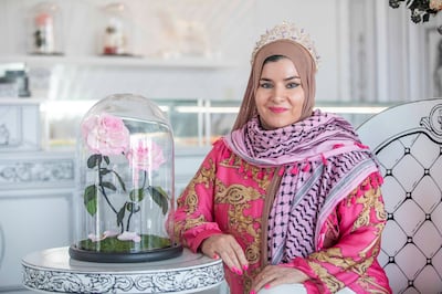 'Knafeh Queen' Fatmah Muhammed is proud of her Palestinian heritage. Leslie Pableo for The National