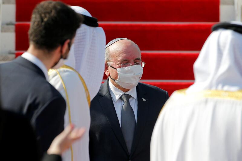 Israeli National Security Adviser Meir Ben-Shabbat arrives in Muharraq, Bahrain.   Reuters