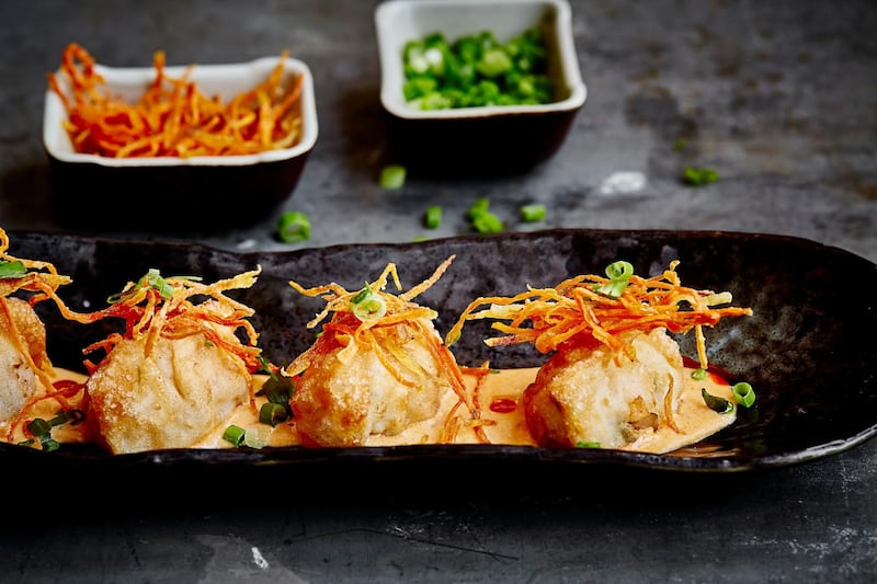 CARNIVORE CUTS: Chicken wantons in a tom-yum-spiced cream, Dh20, Royal Orchid