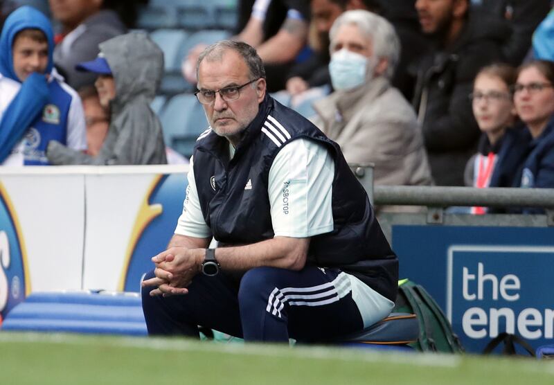 Leeds United manager Marcelo Bielsa during the pre-season friendly match against Blackburn at Ewood Park.