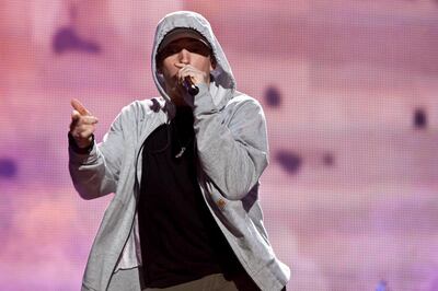 ABU DHABI, UNITED ARAB EMIRATES,  November 04, 2012. Eminem plays at the Du Arena on Yas Island as part of the F1 weekend entertainment. Image is to be published once only and not for download before 30th Nov 2012. (ANTONIE ROBERTSON / The National)