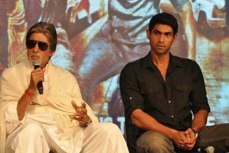 Amitabh Bachchan with the actor Rana Daggubati. IANS