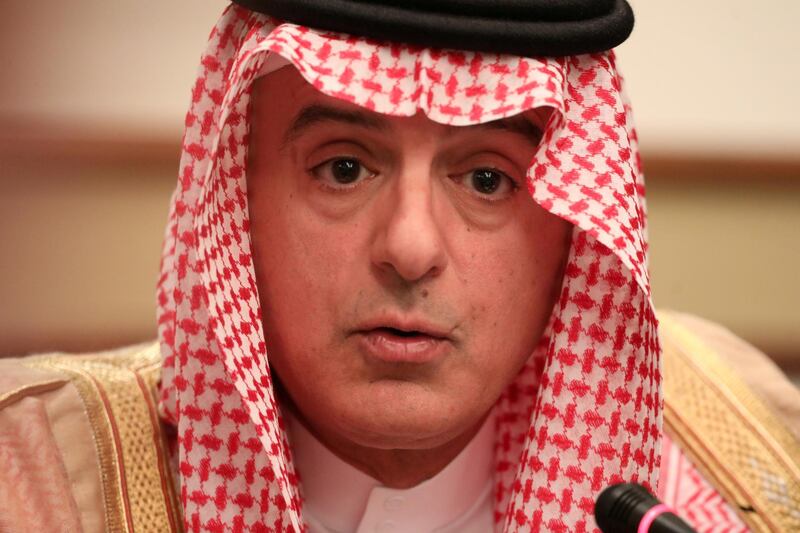 FILE PHOTO: Saudi Arabia's Foreign Minister Adel al-Jubeir speaks at a briefing with reporters in London, Britain June 20, 2019. REUTERS/Simon Dawson/File Photo