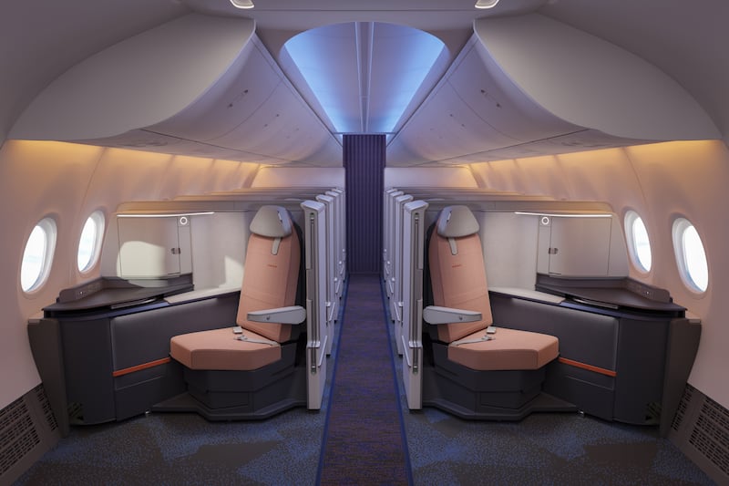 The business suites allow travellers additional space and comfort in the air
