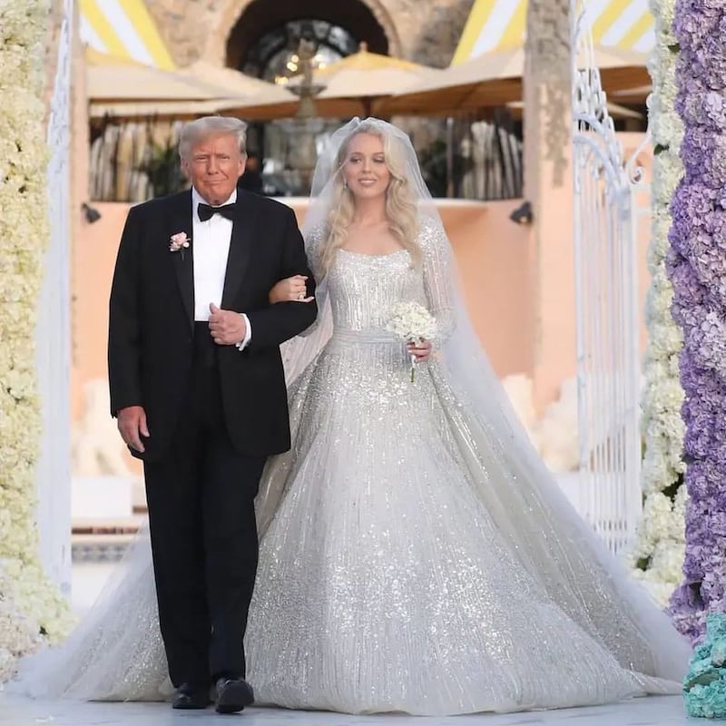 Former president Donald Trump walks Tiffany down the aisle. Instagram