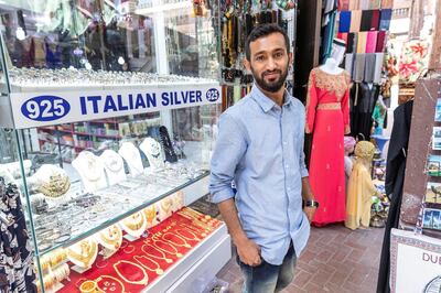 DUBAI, UNITED ARAB EMIRATES. 18 MAY 2018. Historical Shindaga area next to the creek in Bur Dubai. Shabeen Abdulla from Al Nada Jewellery. (Photo: Antonie Robertson/The National) Journalist: Patrick Ryan. Section: National.