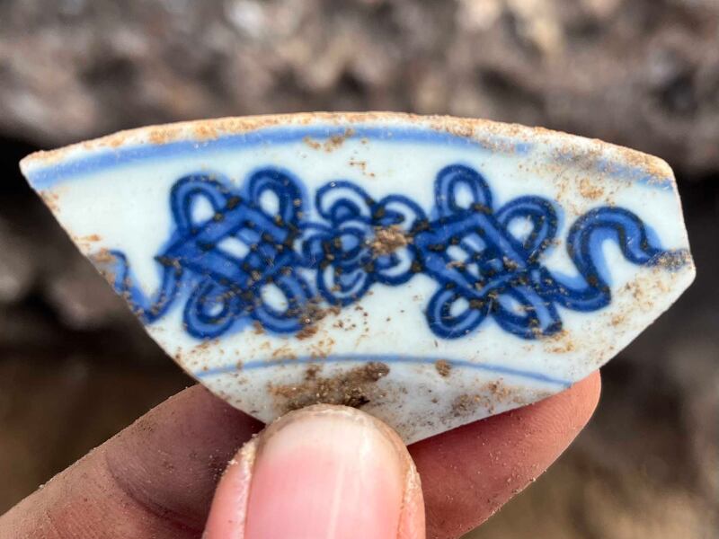 Seventeenth-century Chinese porcelain found at the Portuguese trading base in Zanzibar. Ships brought back ceramics from China to Portugal, using Stone Town as a safe haven to stop and rest. Photo: Tim Power