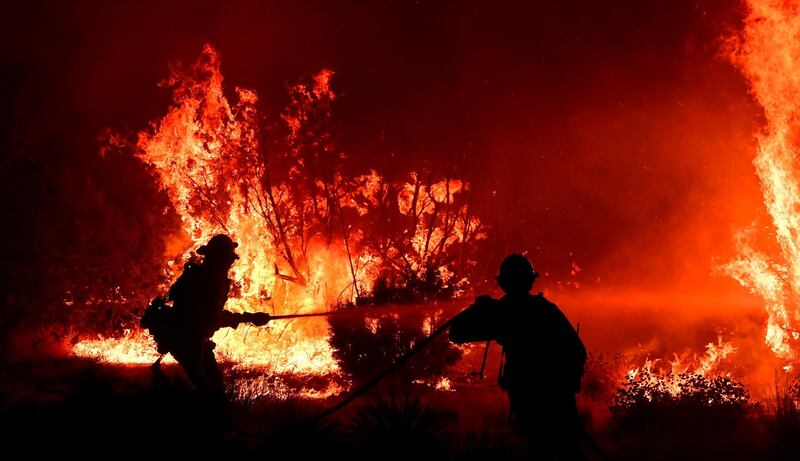 The Bobcat Fire burns in Juniper Hills, California. US. AFP