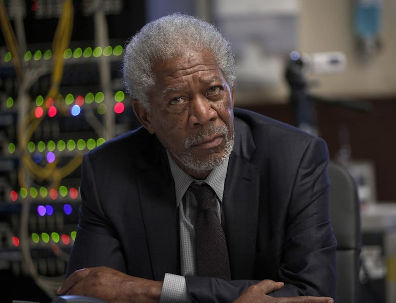Morgan Freeman as Professor Samuel Norman in Lucy, Jessica Forde / courtesy Universal Pictures
