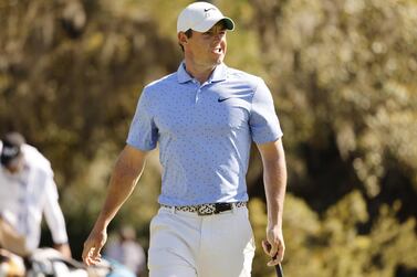 Rory McIlroy after putting on the seventh hole during the second round of The Players Championship in Florida. EPA