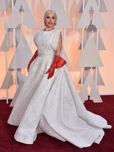 Lady Gaga in a custom-made Azzedine Alaia gown at the 87th Academy Awards in Hollywood, February 2015. Jordan Strauss, AP