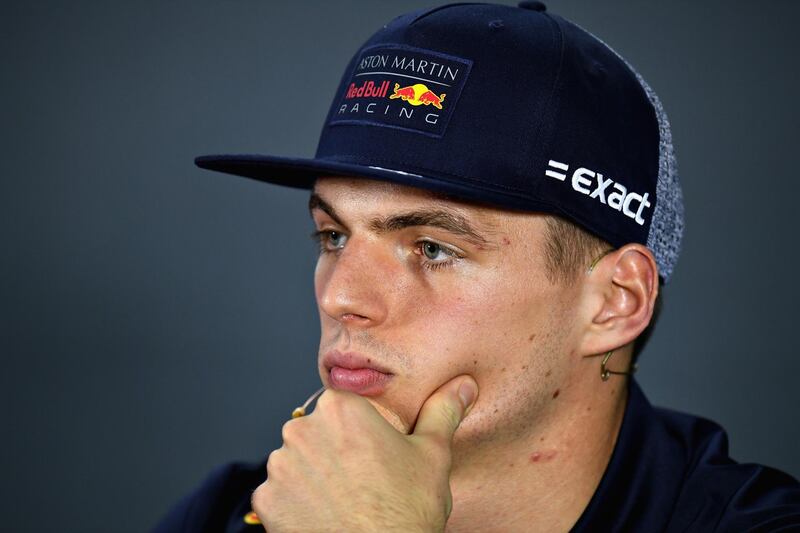 ABU DHABI, UNITED ARAB EMIRATES - NOVEMBER 22: Max Verstappen of Netherlands and Red Bull Racing looks on in the Drivers Press Conference during previews ahead of the Abu Dhabi Formula One Grand Prix at Yas Marina Circuit on November 22, 2018 in Abu Dhabi, United Arab Emirates.  (Photo by Clive Mason/Getty Images)