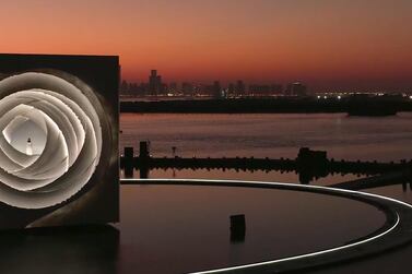 A rotating cube was the centrepiece of the Seeds of the Union show. Courtesy: UAE National Day