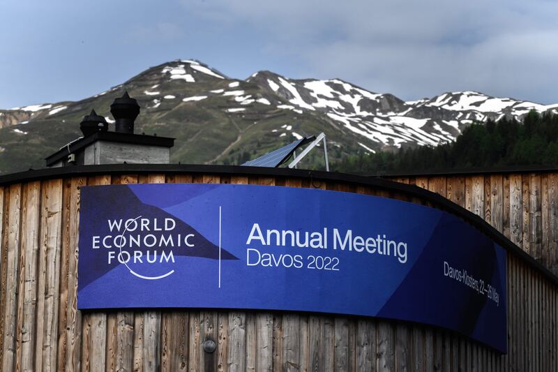 Only patches of snow remain above Davos as it hosts the World Economic Forum in May instead of January. AFP
