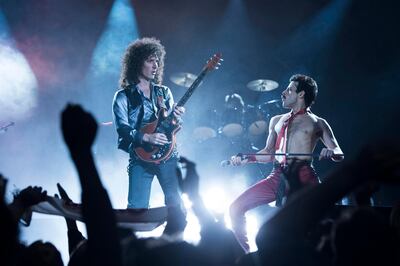 DF-10956_R – Gwilym Lee (Brian May) and Rami Malek (Freddie Mercury) star in Twentieth Century Fox’s BOHEMIAN RHAPSODY. Photo Credit: Alex Bailey.