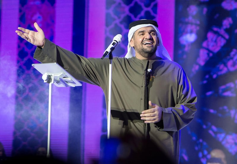 Dubai, United Arab Emirates-  Emirati star Hussain Al Jasmi performing at Free DSF concert at the Burj Park, Dubai Downtown, Ruel Pableo for The National