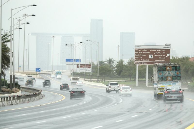 Abu Dhabi, United Arab Emirates, March 27, 2019.  ---  AUH downpour, Saadiyat area.Victor Besa/The National
Section:  
Reporter: