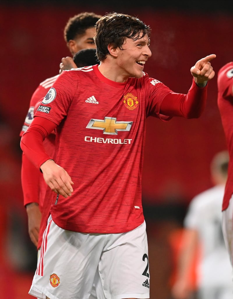 Victor Lindelof - 7. First goal of the season as Calvin Phillips failed to mark the Swede to make it 4-0. EPA