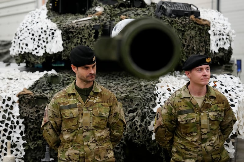 Staring down the barrel of a Leopard 2 tank, pictured in Estonia. AP