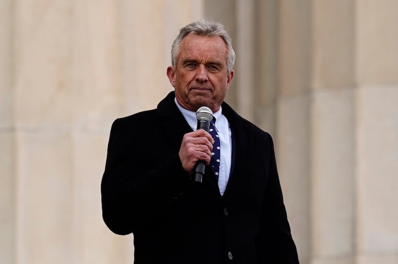 Robert F  Kennedy Jr speaks at the Defeat the Mandates rally in Washington, protesting against the Covid-19 vaccine. EPA