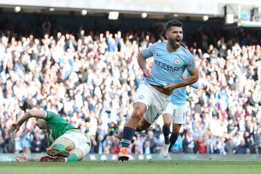 File photo dated 29-09-2018 of Manchester City's Sergio Aguero celebrates scoring his side's second goal. Sergio Aguero has announced his retirement at the age of 33, it has been confirmed. Issue date: Wednesday December 15, 2021.