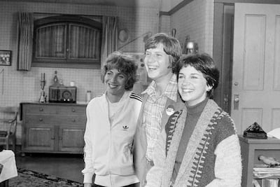 Jimmy Carter's son, Chip, centre, is pictured with with Penny Marshall, left, and Cindy Williams in 1976. AP Photo