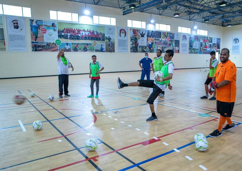 The deaf football team at Zayed Higher Organization for People of Determination. Their coach is former UAE national team and Al Wahda player Ahmed Al Akberi. He is the first disabled athlete to receive an AFC accreditation to become a sports coach.