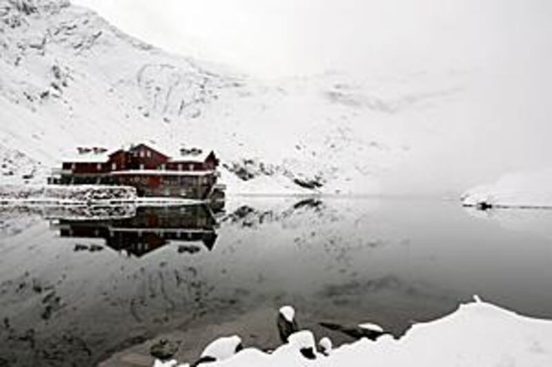 Bâlea Lake, 2,034m above sea level in Romania's Fagaras Mountains, is eerily calm.